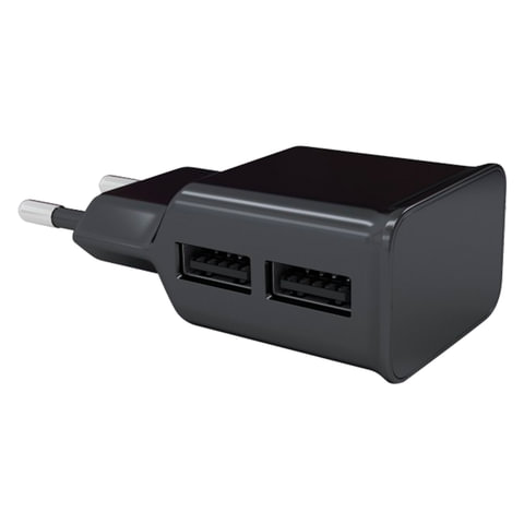 Зарядное устройство сетевое (220 В) RED LINE NT-2A, 2 порта USB, выходной ток 2,1 А, УТ000009404