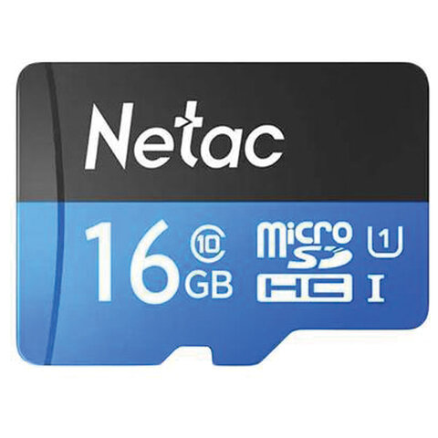 Карта памяти microSDHC ГБ NETAC P500 Standard, UHS-I U1,80 Мб/с (class 10), адаптер, NT02P500STN-016G-R