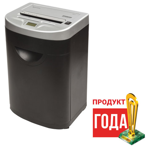 Уничтожитель (шредер) BRAUBERG S22-S, 2 уровень секретности, полоски 4 мм, 22 листа, корзина литра, CD