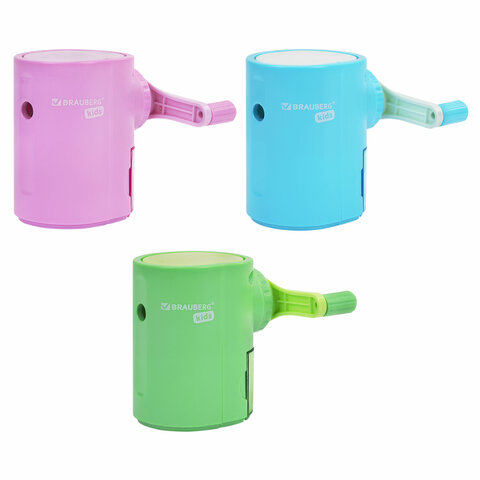 Точилка механическая BRAUBERG KIDS, для простых и цветных карандашей, цвет корпуса