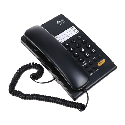 Телефон RITMIX RT-330 black, быстрый набор 3 номеров, мелодия удержания