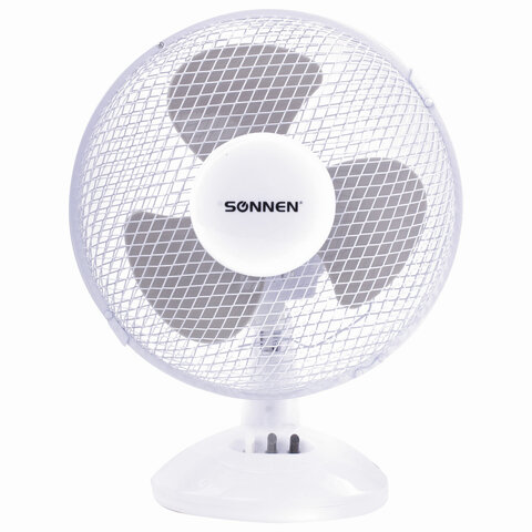 Вентилятор настольный SONNEN FT23-B6, d=23 см, 25 Вт, на подставке, 2 скоростных режима