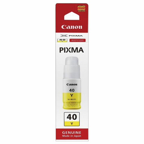 Чернила CANON (GI-40Y) для СНПЧ Pixma G5040/G6040, ресурс 7700 страниц, оригинальные, 3402C001