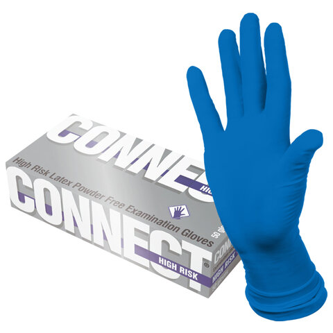 Перчатки латексные медицинские смотровые CONNECT HIGH RISK 25 пар (50 шт.), размер XL (очень большой), CON-HR-04