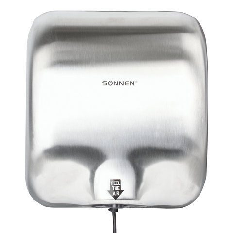 Сушилка для рук SONNEN HD-999, 1800 Вт, нержавеющая сталь, антивандальная, хром