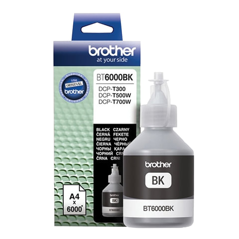 Чернила BROTHER (BT-6000BK) для СНПЧ Brother DCP-T500W\T700W\T300, ресурс 6000 страниц, оригинальные, BT6000BK