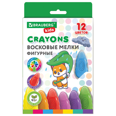 Восковые мелки фигурные BRAUBERG KIDS 