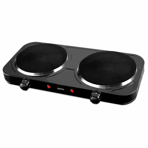 Настольная электрическая плита CENTEK CT-1507, 2000Вт, 2 конфорки, 5 режимов нагрева, CT-1507 Black