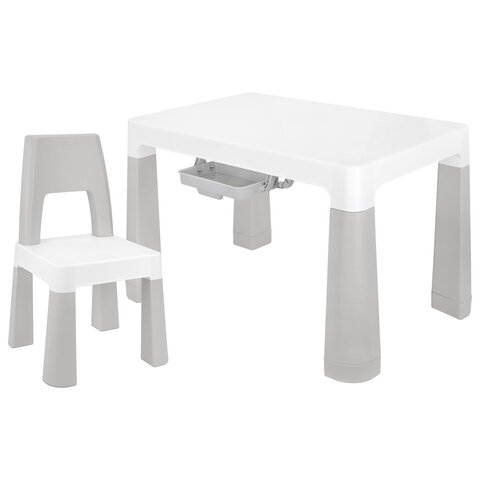 Стол детский + стул BRABIX KIDS CS-003, лет, пластик + серый
