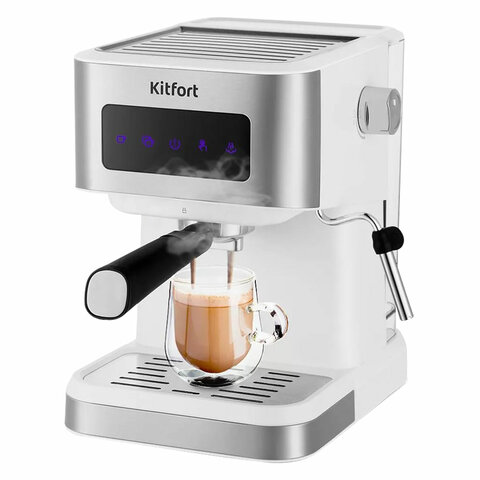 Кофеварка рожковая KITFORT КТ-7139, 1050 Вт, объем 1,5 л, 15 бар, ручной капучинатор