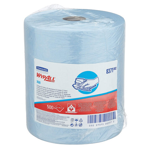 Протирочный нетканый материал KIMBERLY-CLARK Wypall X60, 500 листов в рулоне, 31,5х38 см