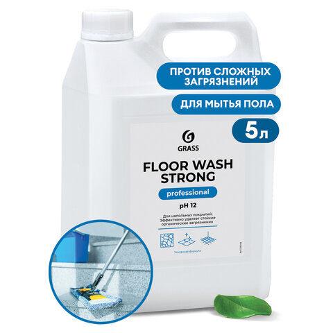 Средство концентрат для машинной и ручной мойки полов 5,6 кг, GRASS FLOOR WASH STRONG, щелочь