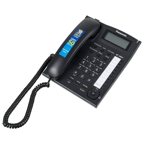 Телефон PANASONIC KX-TS2388RUB, АОН, спикерфон, память 50 номеров в справочнике, тональный/импульсный режим