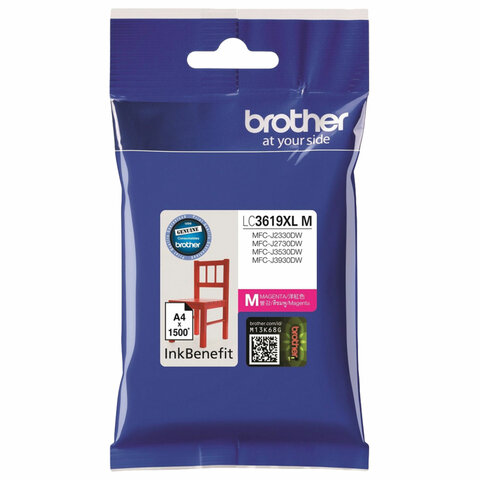 Картридж струйный BROTHER (LC3619XLM) для MFC-J3530DW/J3930DW, оригинальный, ресурс 1500 страниц