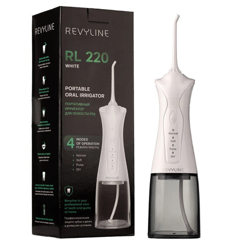 Ирригатор для полости рта REVYLINE RL 220, емкость резервуара 0,3 л, 2 насадки