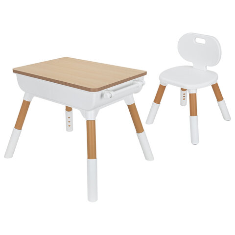Стол детский + стул BRABIX KIDS CS-001, растущий, лет, ЛДСП, пластик