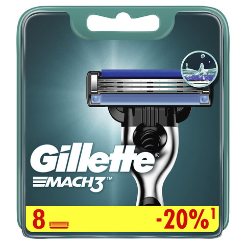 Сменные кассеты для бритья 8 шт., GILLETTE (Жиллет) 