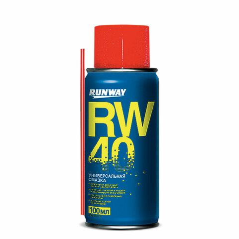 Смазка универсальная RW-40 (аналог WD-40) мл, аэрозоль с трубочкой, RUNWAY, RW6094