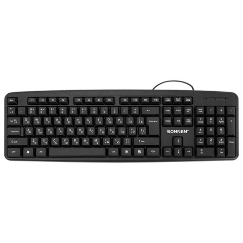 Клавиатура проводная USB, 104 клавиши, SONNEN KB-8136