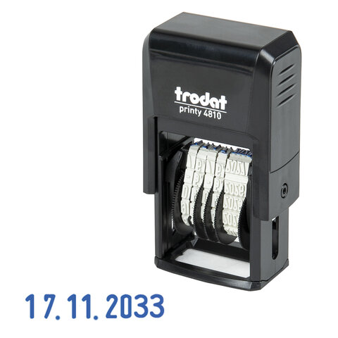 Датер-мини, месяц ЦИФРАМИ, ДЛЯ БАНКА, оттиск мм,TRODAT 4810 P4, корпус , подушка