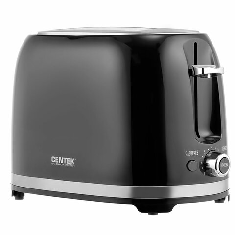 Тостер CENTEK CT-1432, 850 Вт, 2 тоста, 7 режимов, пластик, CT-1432 BLACK