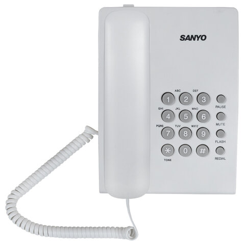Телефон проводной SANYO RA-S204W, тональный / импульсный режим, повтор