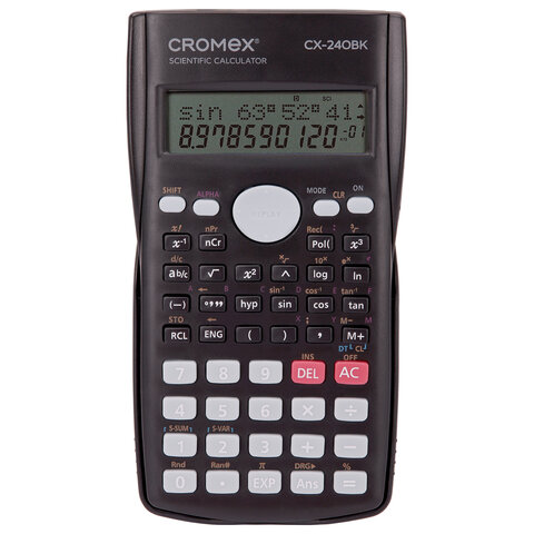 Калькулятор инженерный CROMEX (КРОМЕКС) СX-240BK (155х80 мм), 240 функций, 10+2 разрядов