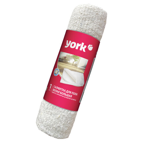 Тряпка для мытья пола см, плотность 260 г/м2, ХПП, белая в рулоне, YORK