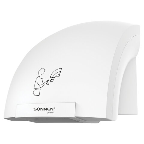 Сушилка для рук SONNEN HSD-A905, 1200 Вт, 30 м/с, IPX1, пластик