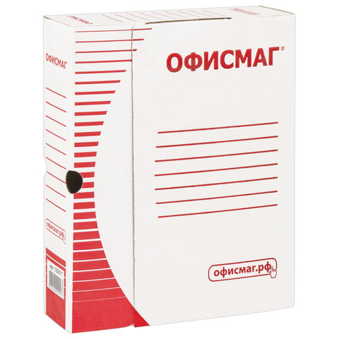 Короб архивный с клапаном А4 (260х325 мм), 75 мм, до 700 листов, плотный, микрогофрокартон, ОФИСМАГ