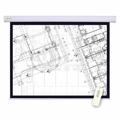 Экран Cactus Motoscreen CS-PSM-180x180, 180x180 см, 1:1, настенно-потолочный моторизованный