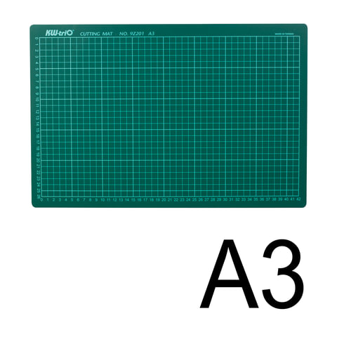 Коврик (мат) для резки 3-слойный, А3 (450х300 мм), настольный, 3 мм, KW-trio, 9Z201, -9Z201