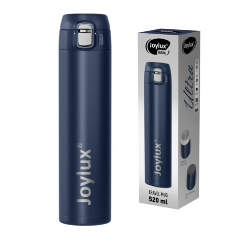 Термокружка 520 мл JOYLUX (ДЖОЙЛЮКС) ULTRA BLUE, нержавеющая сталь SUS304, матовый