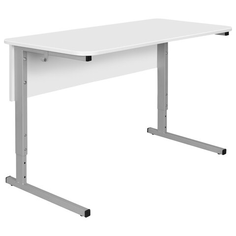 Стол-парта 2-местный регулируемый СУТ.55, 1200х500х640-780 мм, каркас, ЛДСП белая