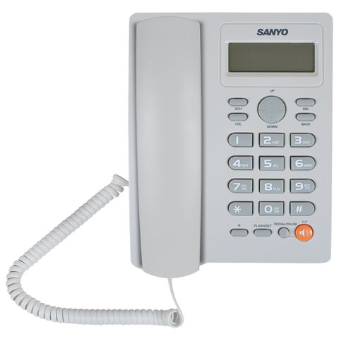 Телефон SANYO RA-S306W, спикерфон, память 50 номеров, тональный / импульсный режим