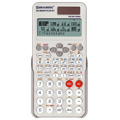 Калькулятор инженерный BRAUBERG SC-991ES-PLUS-GY (164х80 мм), 552 функции, 10+2 разряда