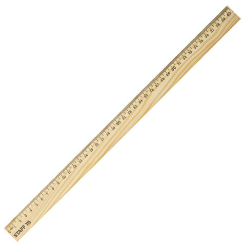 Линейка деревянная 40 см, STAFF