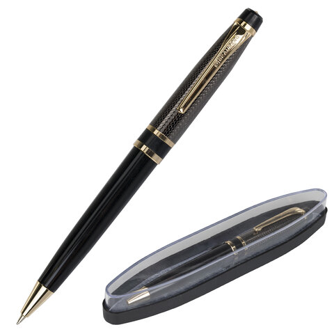 Ручка подарочная шариковая BRAUBERG Sonata, корпус золотистый с черным, линия письма 0,5 мм