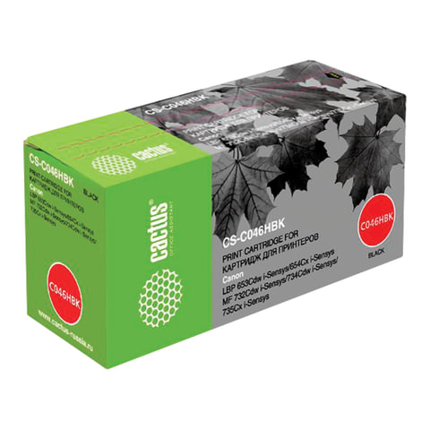 Картридж лазерный CACTUS (CS-046HBK) для CANON LBP-653Cdw/654Cx/MF732Cdw, ресурс 6300 стр., CS-C046HBK