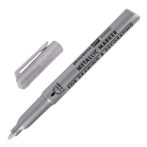 Маркер для декорирования и рисования BRAUBERG ART METALLIC, линия письма 1-3 мм
