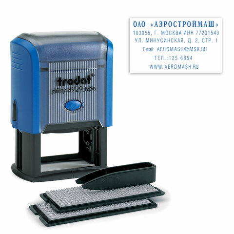 Штамп самонаборный 6-строчный, оттиск мм, без рамки, TRODAT 4929 P3, КАССЫ В КОМПЛЕКТЕ