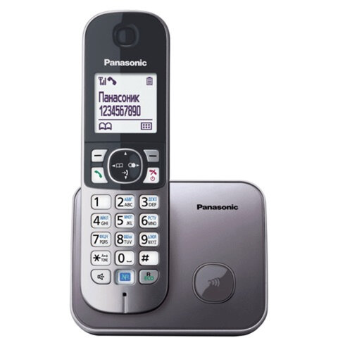 Радиотелефон PANASONIC KX-TG6811RUM, память 50 номеров, АОН, повтор, спикерфон, полифония, 10-100 м