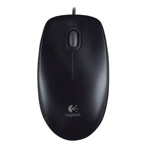 Мышь проводная LOGITECH B100, USB, 2 кнопки + 1 колесо-кнопка, оптическая