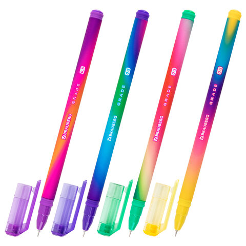 Ручка гелевая BRAUBERG GRADE NEON, игольчатый узел 0,5 мм, линия письма 0,3 мм