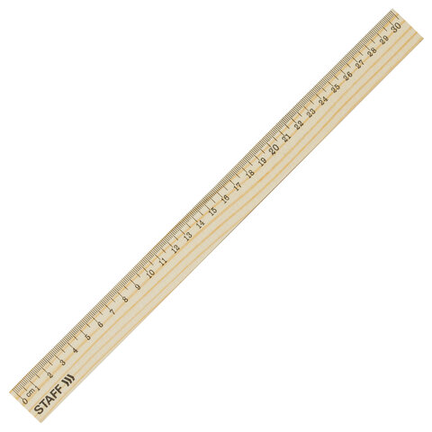 Линейка деревянная 30 см, STAFF