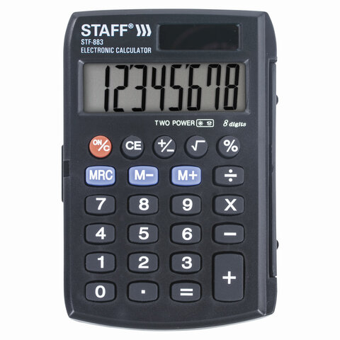 Калькулятор карманный STAFF STF-883 (95х62 мм), 8 разрядов, двойное питание