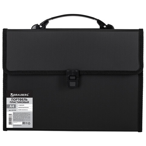 Папка-портфель пластиковая BRAUBERG А4 (332х245х35 мм), 13 отделений