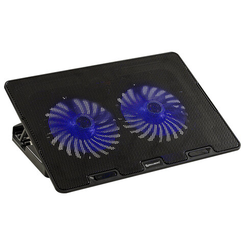 Подставка для ноутбука с охлаждением, 2 порта USB-A, LED-подсветка, мм, BRAUBERG