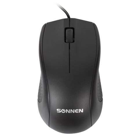 Мышь проводная SONNEN М-201, USB, 1000 dpi, 2 кнопки + колесо-кнопка, оптическая