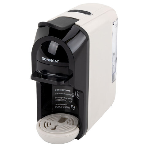 Кофемашина капсульная 3 в 1 для молотого кофе и капсул DOLCE GUSTO и NESPRESSO, SONNEN CM510B, 1450 Вт, 0,6 л